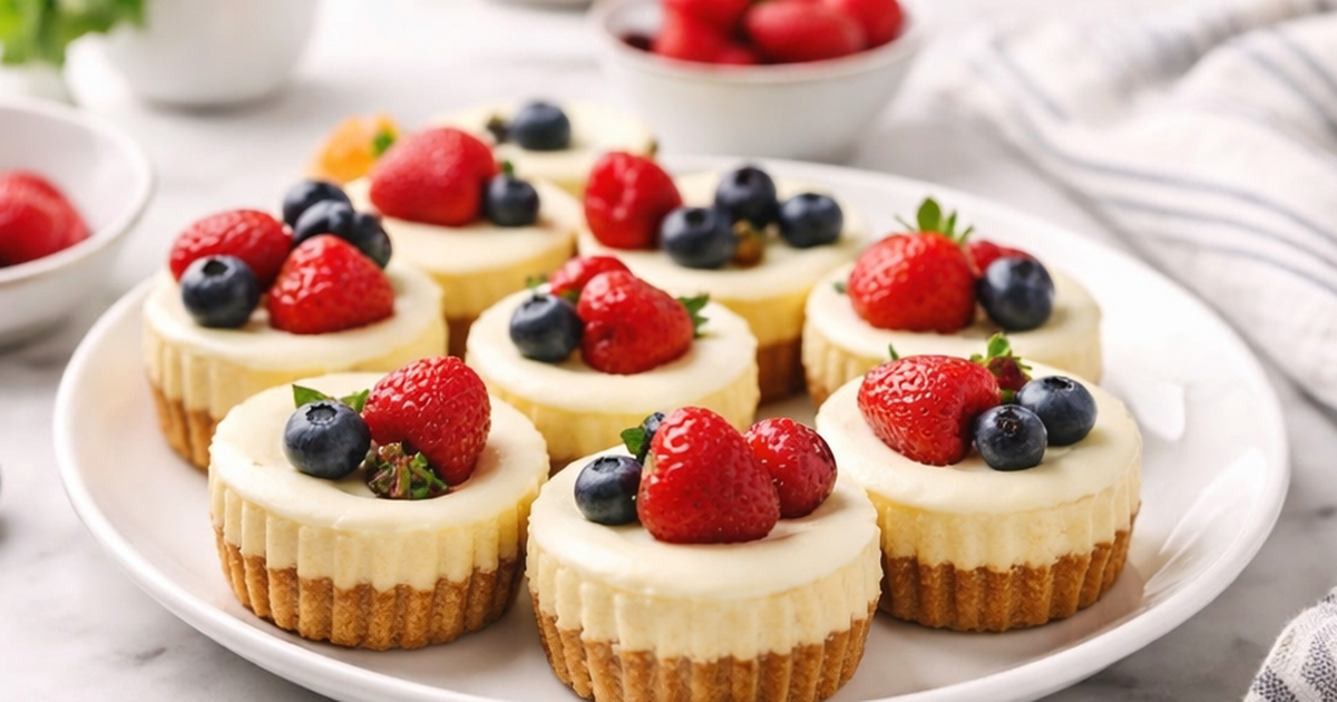 🧀 Mini Cheesecakes Made in a Muffin Pan