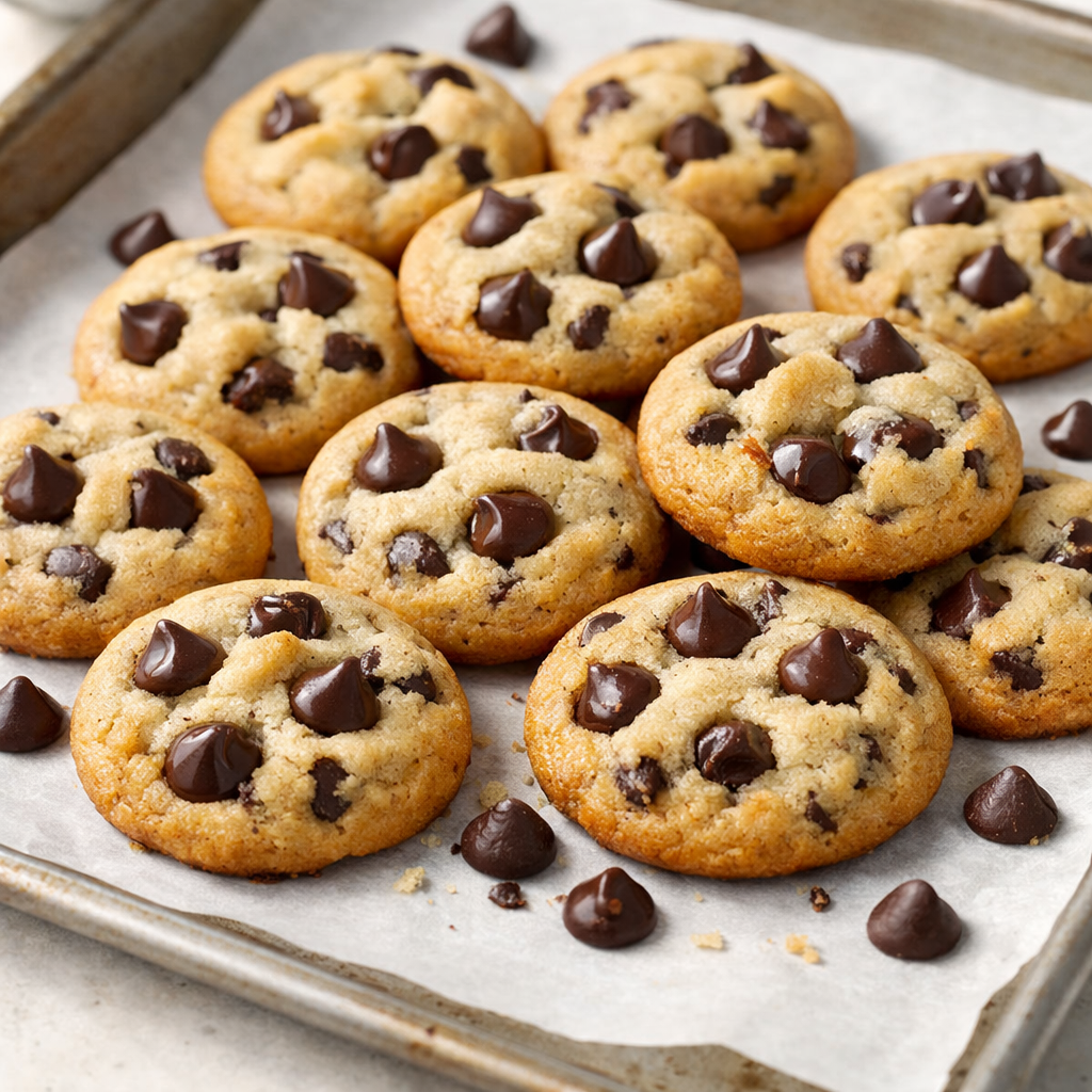 Mini Chocolate Chip Cookies (Soft & Bakery-Style)