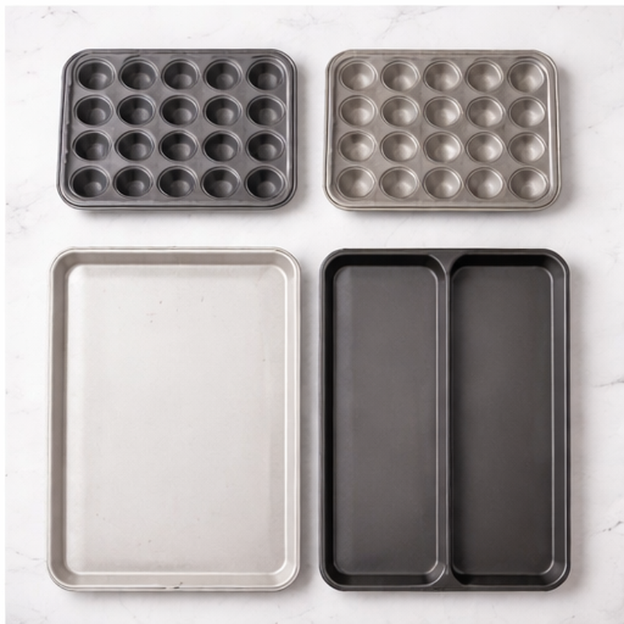Comparison of mini dessert pans and oversized baking pans