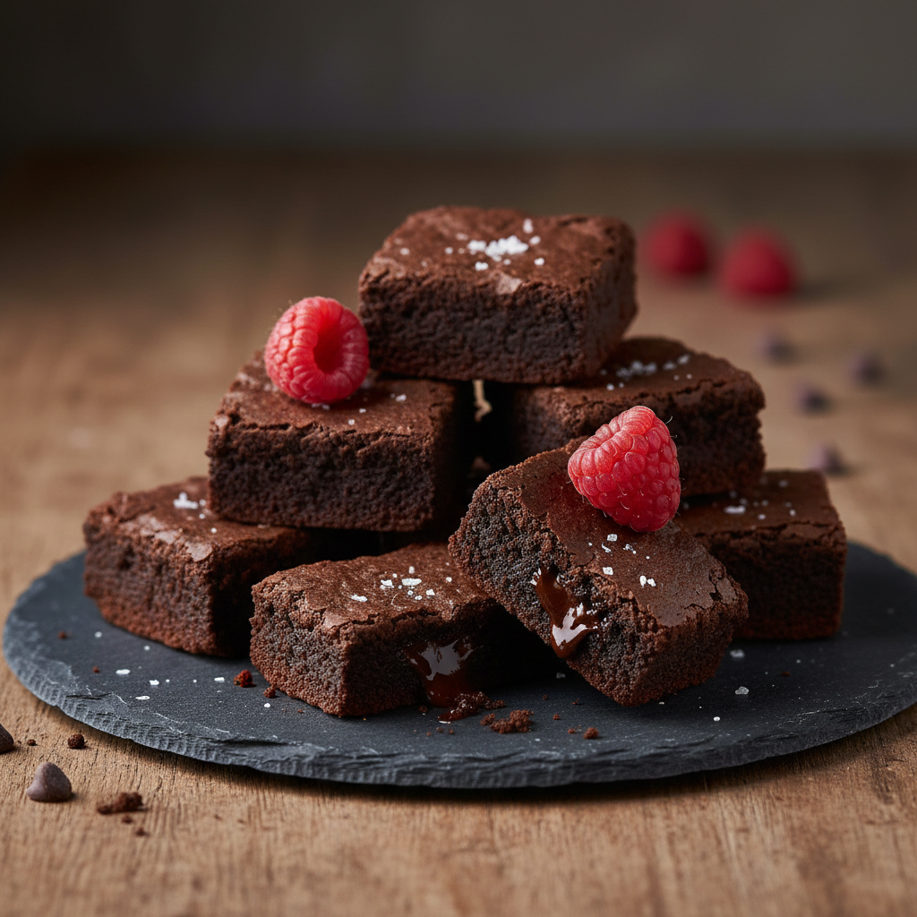 Delicious fudgy brownie bites with sea salt, a top-selling mini dessert