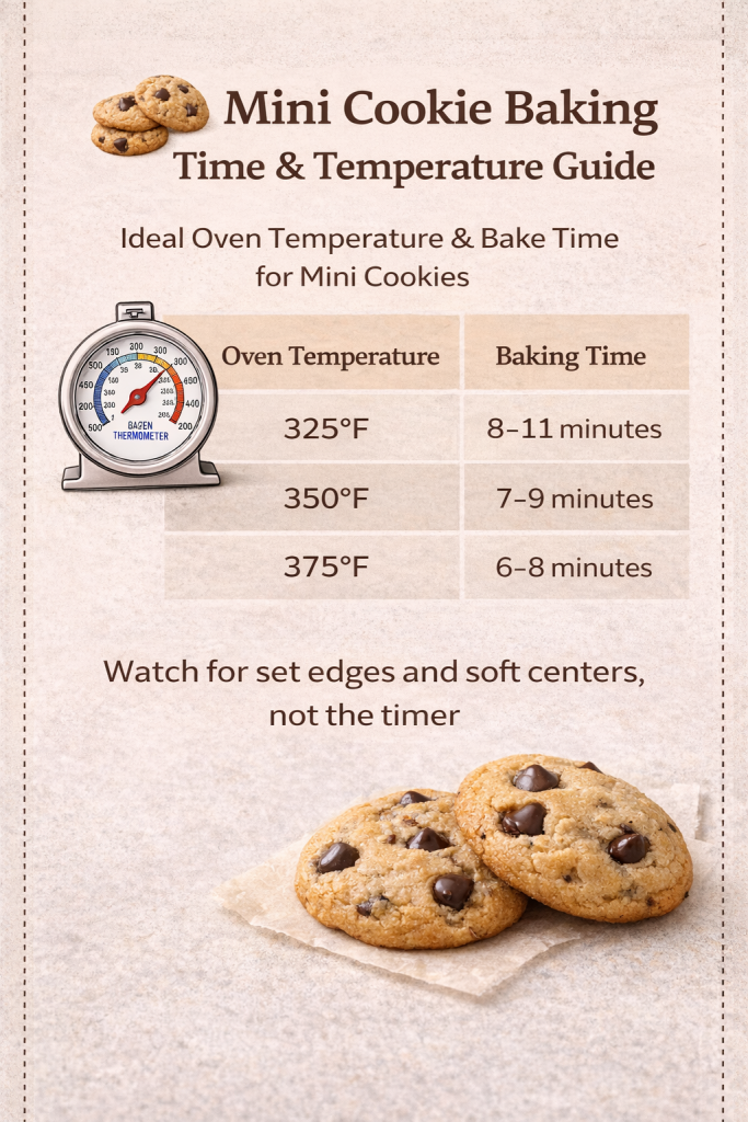 Mini cookie baking time and temperature guide chart